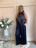 Load image into Gallery viewer, Spotty & Ruffle Top - NavyWhite - Wardrobe By Simone
