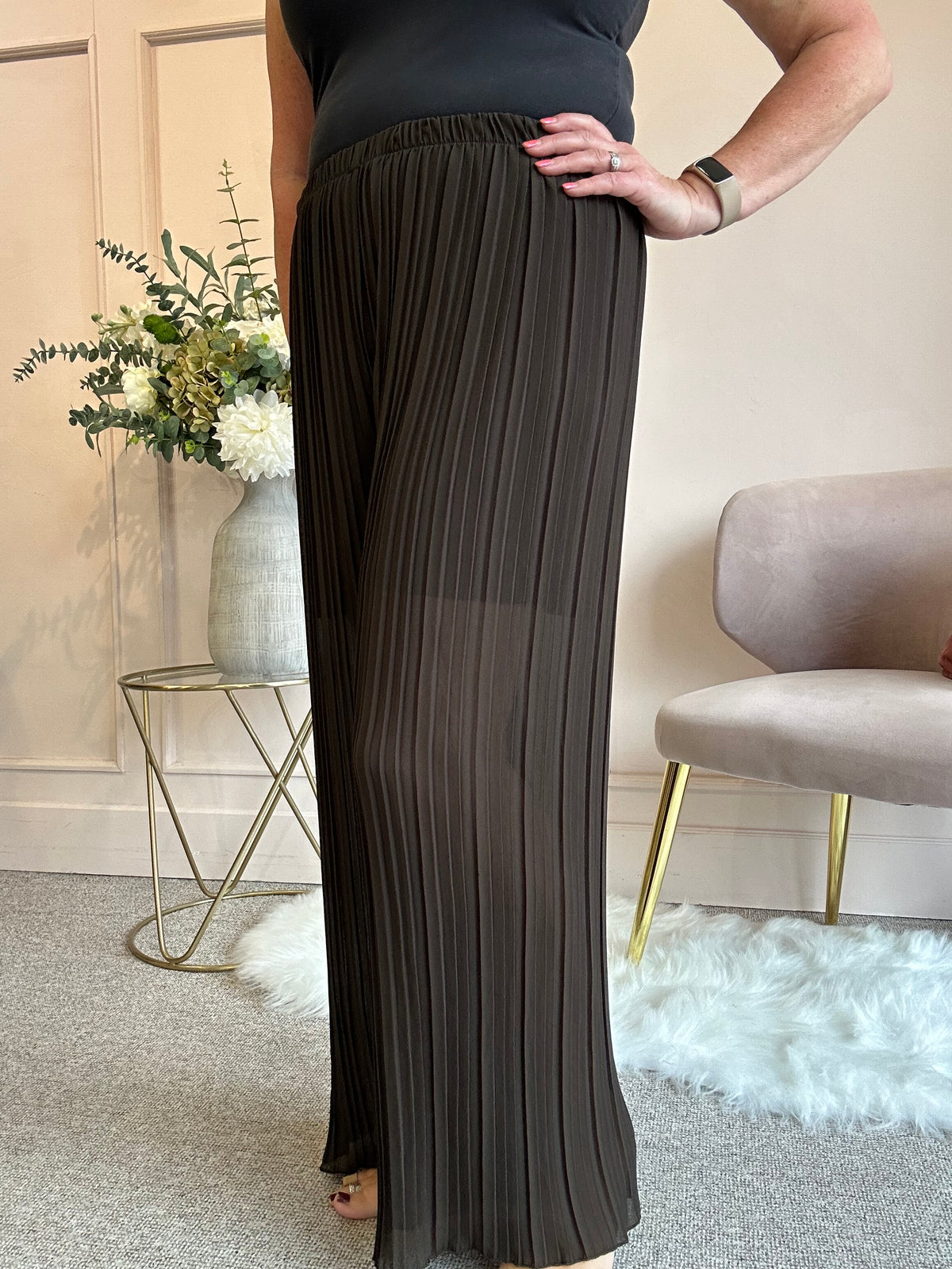 Pleated Pant - Brown