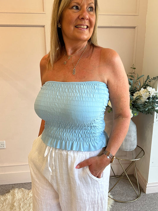 Bandeau Top  - Blue - Wardrobe By Simone