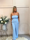 Load image into Gallery viewer, Bardot Jumpsuit Wide Leg - Blue
