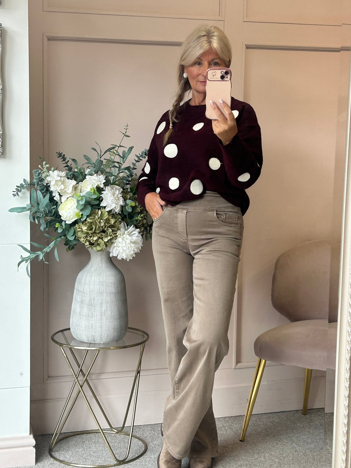 Spot Jumper - Brown/Cream