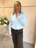 Load image into Gallery viewer, Lace Detail V Cardigan - Soft Blue

