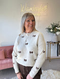 Load image into Gallery viewer, Embroidered Bow Detail Jumper - Cream
