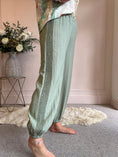 Load image into Gallery viewer, Harem Side Weave Jogger Pant - Green - Wardrobe By Simone
