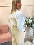 Load image into Gallery viewer, Beige Paisley Detail Shirt - White - Wardrobe By Simone
