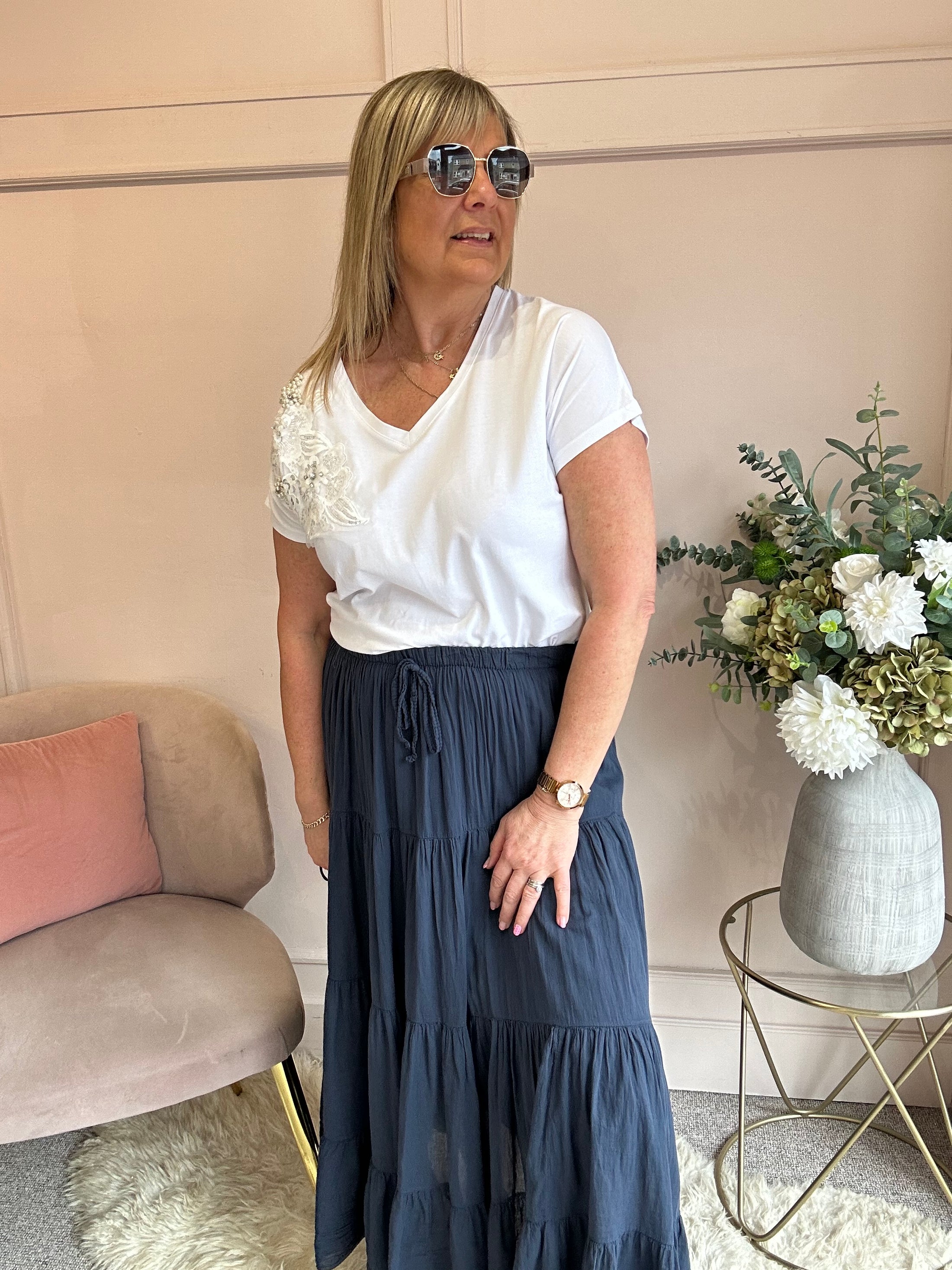 Gypsy Maxi Skirt - Navy - Wardrobe By Simone