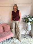 Load image into Gallery viewer, Teddy Boucle Waistcoat - Burgundy
