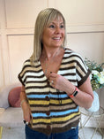 Load image into Gallery viewer, Cosy Striped Waistcoat - Brown/Cream
