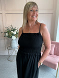 Load image into Gallery viewer, Elasticated Bodice & Wide Leg Jumpsuit - Black
