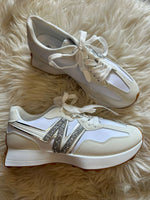 Bling Silver Flash Trainer - White - Wardrobe By Simone