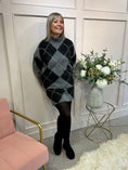 Load image into Gallery viewer, Jumper And Skirt Knitted Set - Grey/Black
