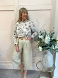 Load image into Gallery viewer, Sketchy Flower Pattern Shirt - Cream/Brown - Wardrobe By Simone
