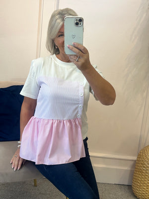 Pink Peplum - T-Shirt - Wardrobe By Simone