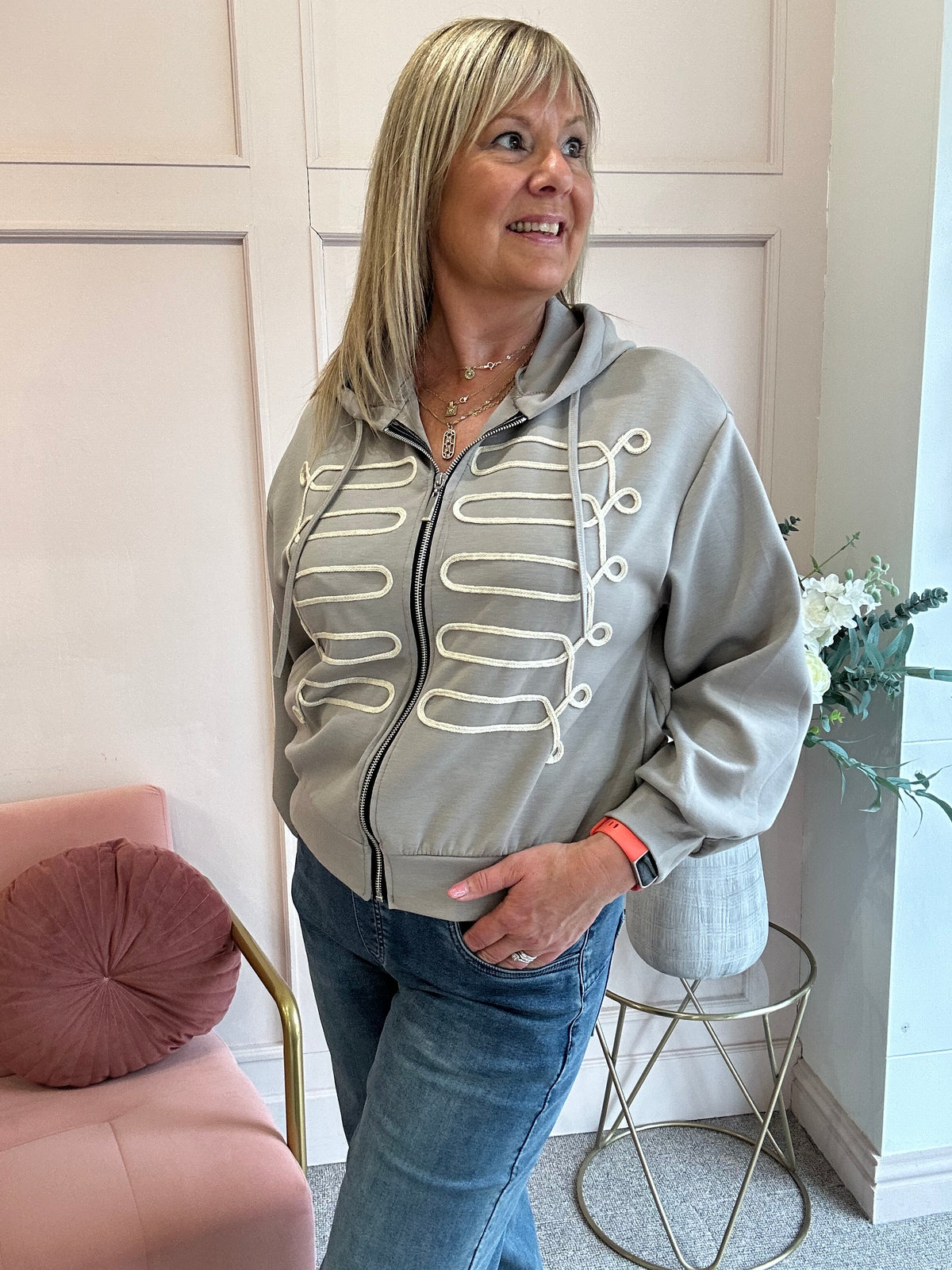 Military Lounge Jacket - Taupe - Wardrobe By Simone