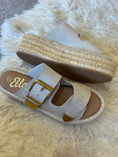 Load image into Gallery viewer, Ivy Buckle & Weave Slider Sandal - Cream - Wardrobe By Simone

