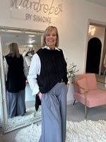 Cable Knit Sleeveless Jumper - Black