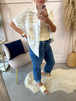 Lace effect shirt - White/cream