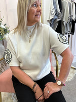 Crochet Rose Detail Jumper - Cream