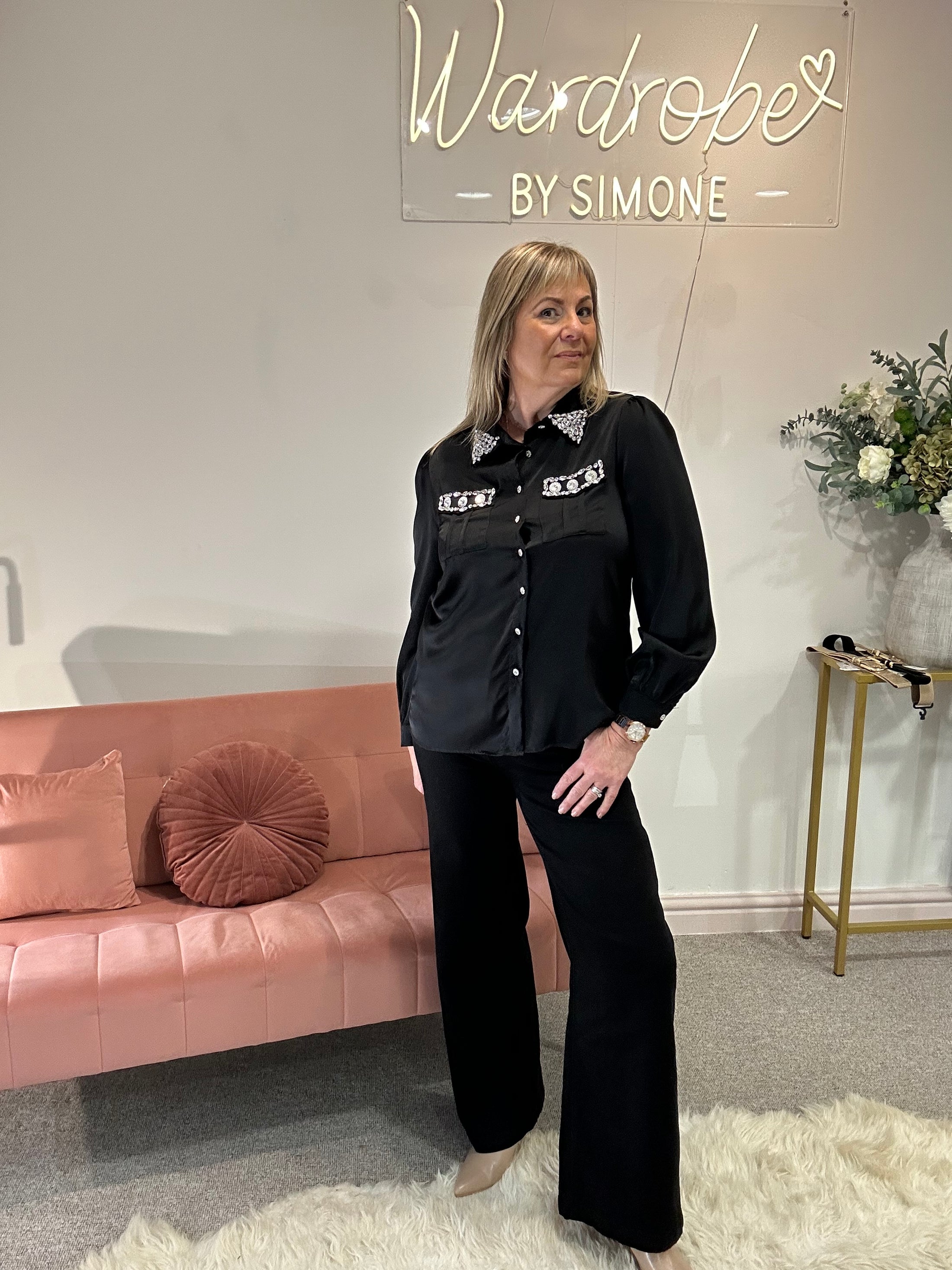 Diamonte Shirt - Black