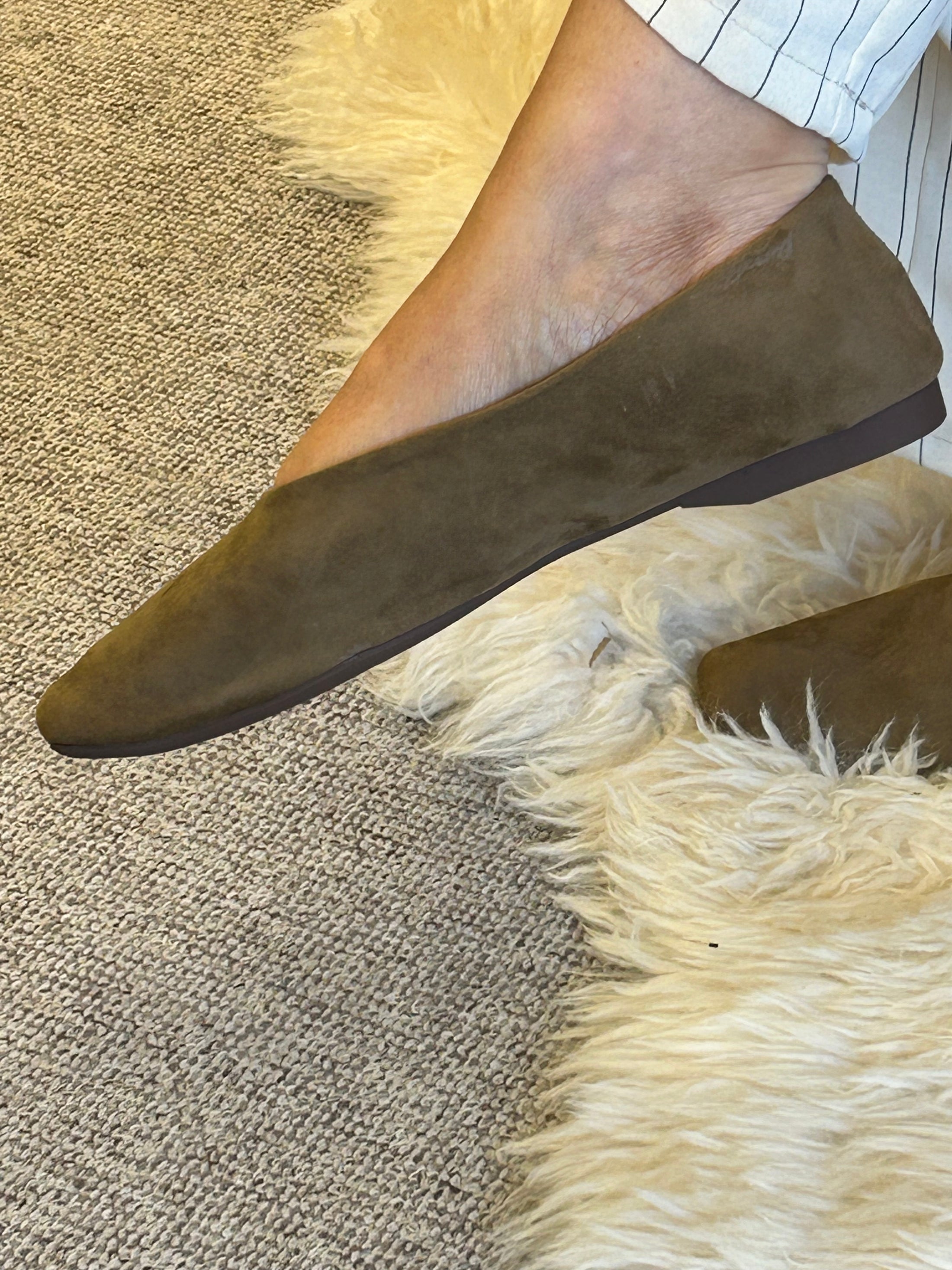 Camille Faux Suede ballet Shoe - Taupe