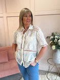 Load image into Gallery viewer, Embroidered Pretty Shirt  - Cream - Wardrobe By Simone
