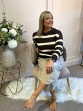 Load image into Gallery viewer, Striped Soft Jumper - Chocolate/Cream
