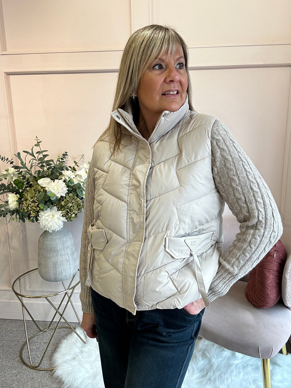 Padded Gilet  - Soft Beige