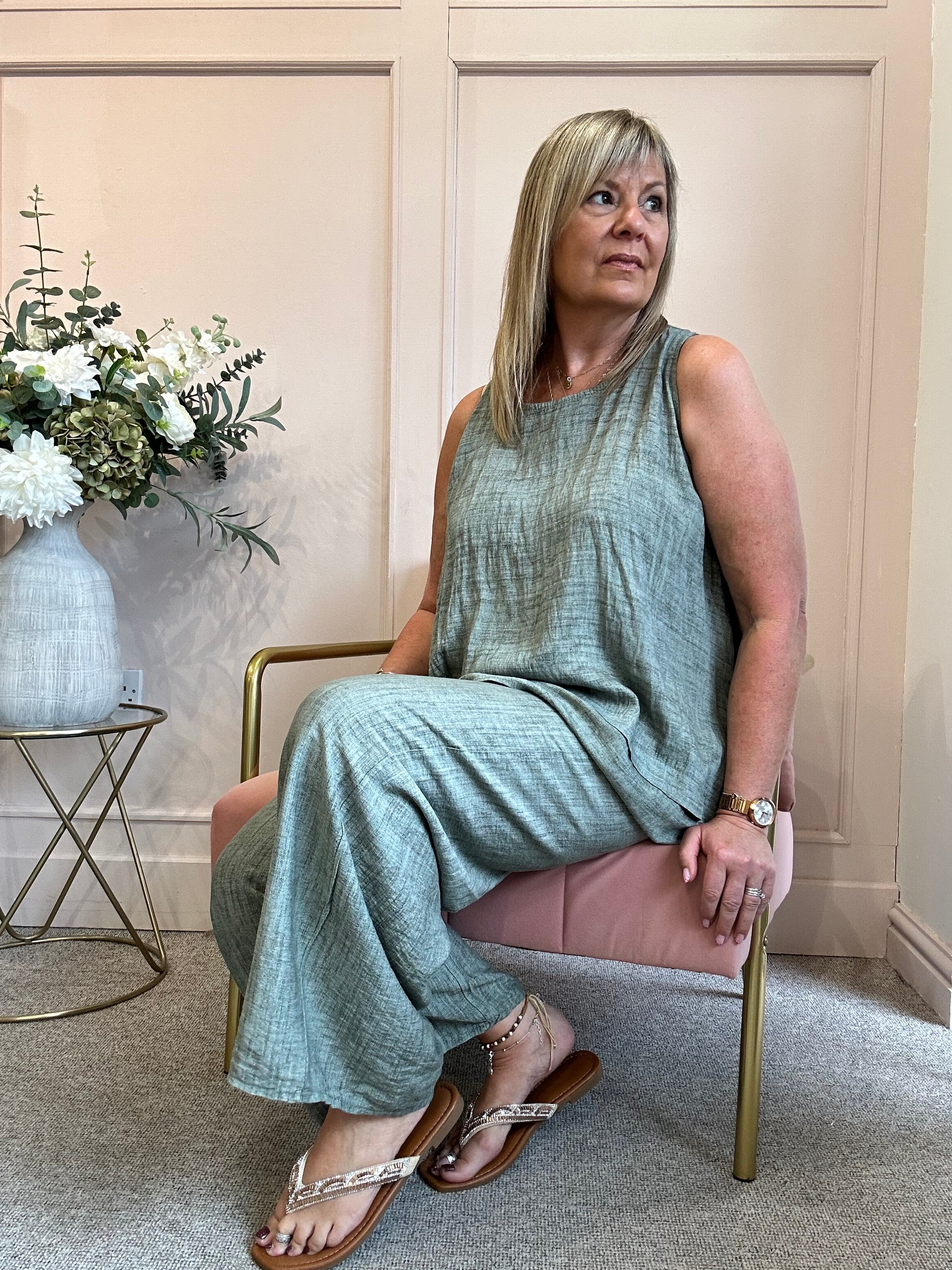 Sleeveless Top - Light Khaki