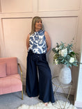 Load image into Gallery viewer, Paisley Sleeveless Top - Blues/White - Wardrobe By Simone
