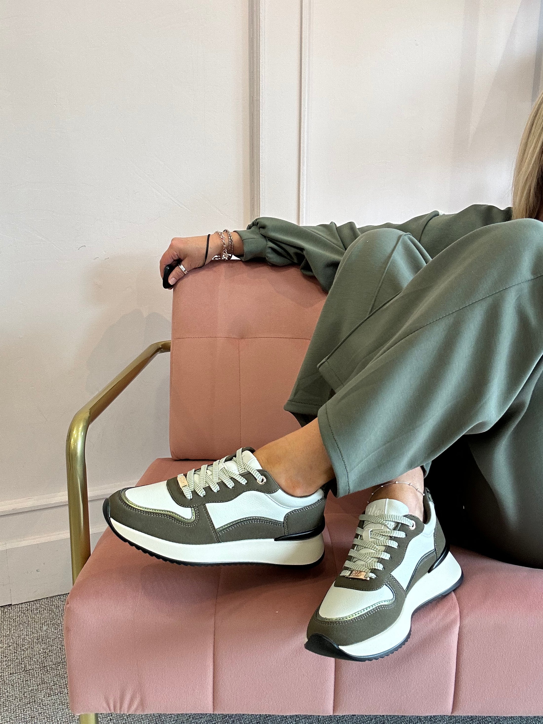 Nevada Trainer - Khaki - Wardrobe By Simone