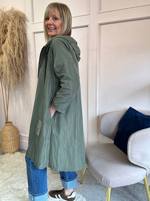 Oversized Hooded Shower Mac - Khaki