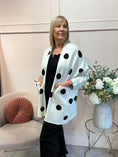 Load image into Gallery viewer, Oversized Spot Cardi Jacket - Cream/Black
