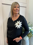 Load image into Gallery viewer, Daisy V Neck Top - Black
