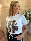 Load image into Gallery viewer, Denim & Heels Jewel T-Shirt - White - Wardrobe By Simone
