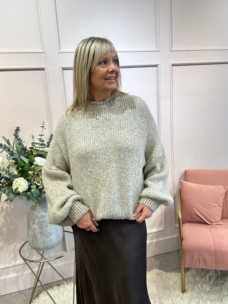 Chunky Knitted Jumper - Biscuit