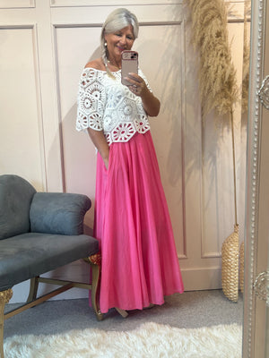 Floaty Maxi skirt - Bright Pink