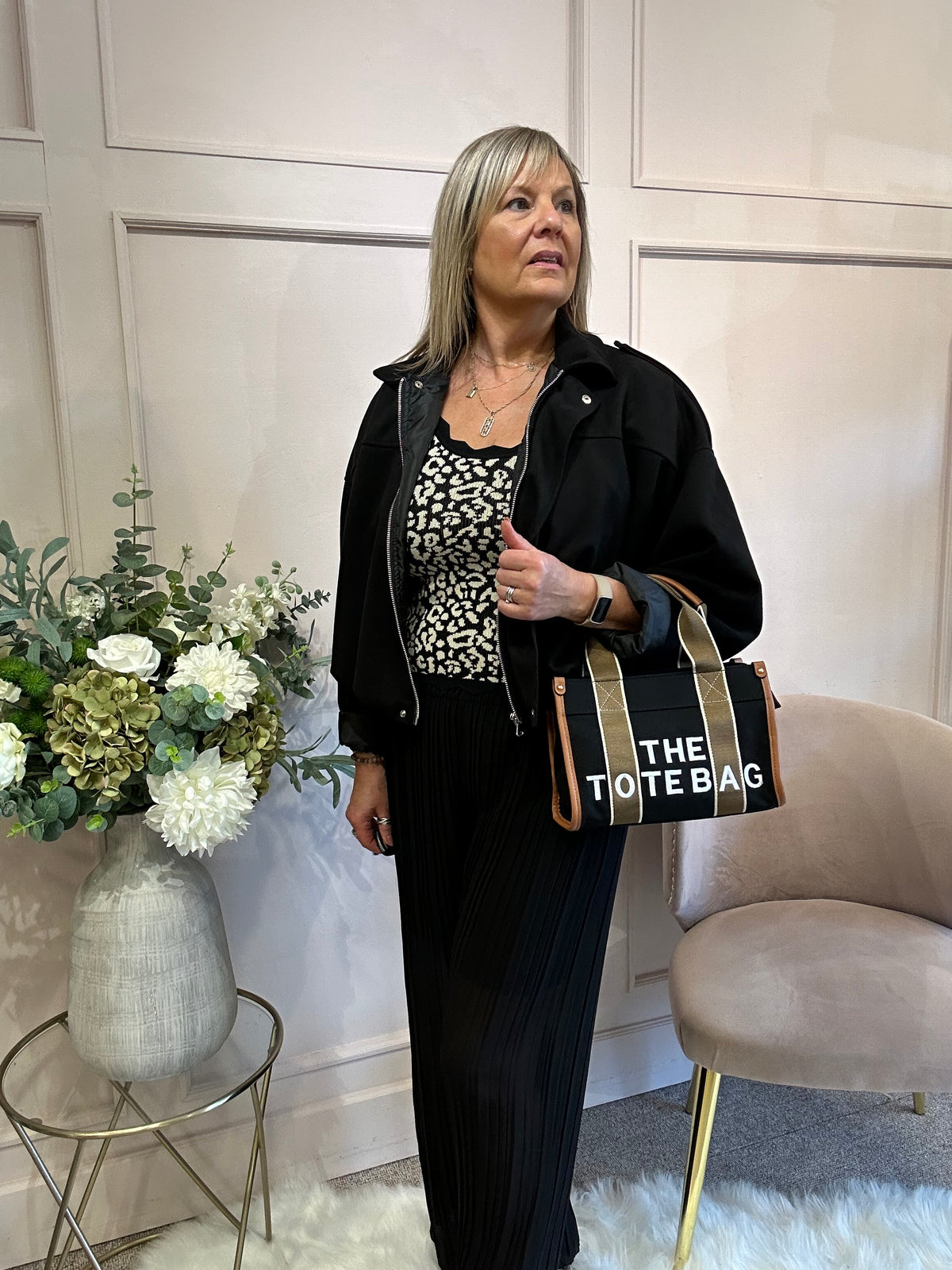 Suedette Zipped Jacket - Black