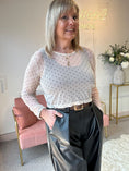 Load image into Gallery viewer, Polka Dot Mesh Top - Cream
