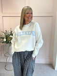 Load image into Gallery viewer, Weekend Sweatshirt  - Cream/Pale Blue
