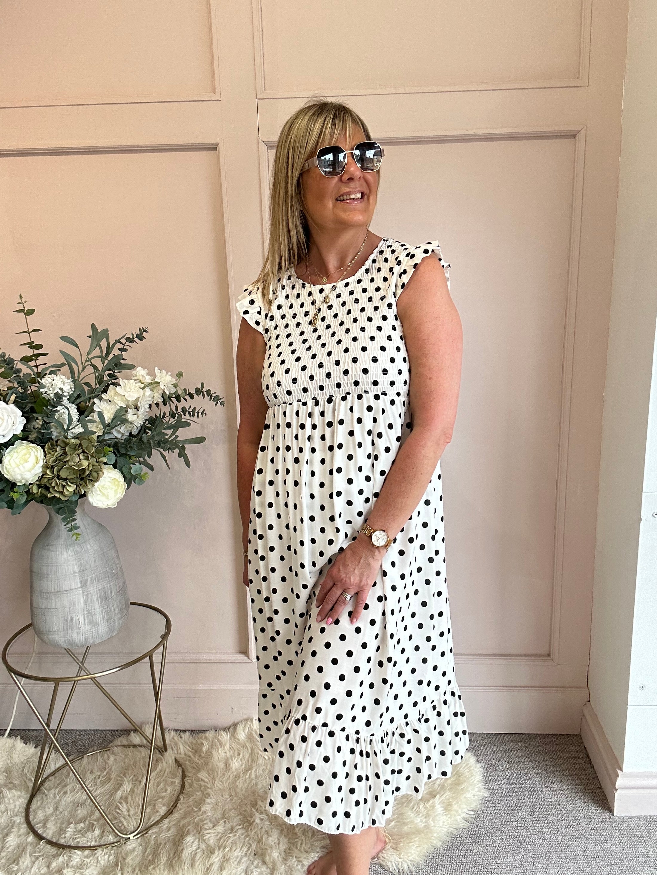 A Spotty Dotty Dress - White/Black