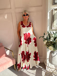 Load image into Gallery viewer, Bold Flower Maxi Sundress - Red/Cream - Wardrobe By Simone
