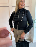 Load image into Gallery viewer, Military Lounge Jacket - Black - Wardrobe By Simone
