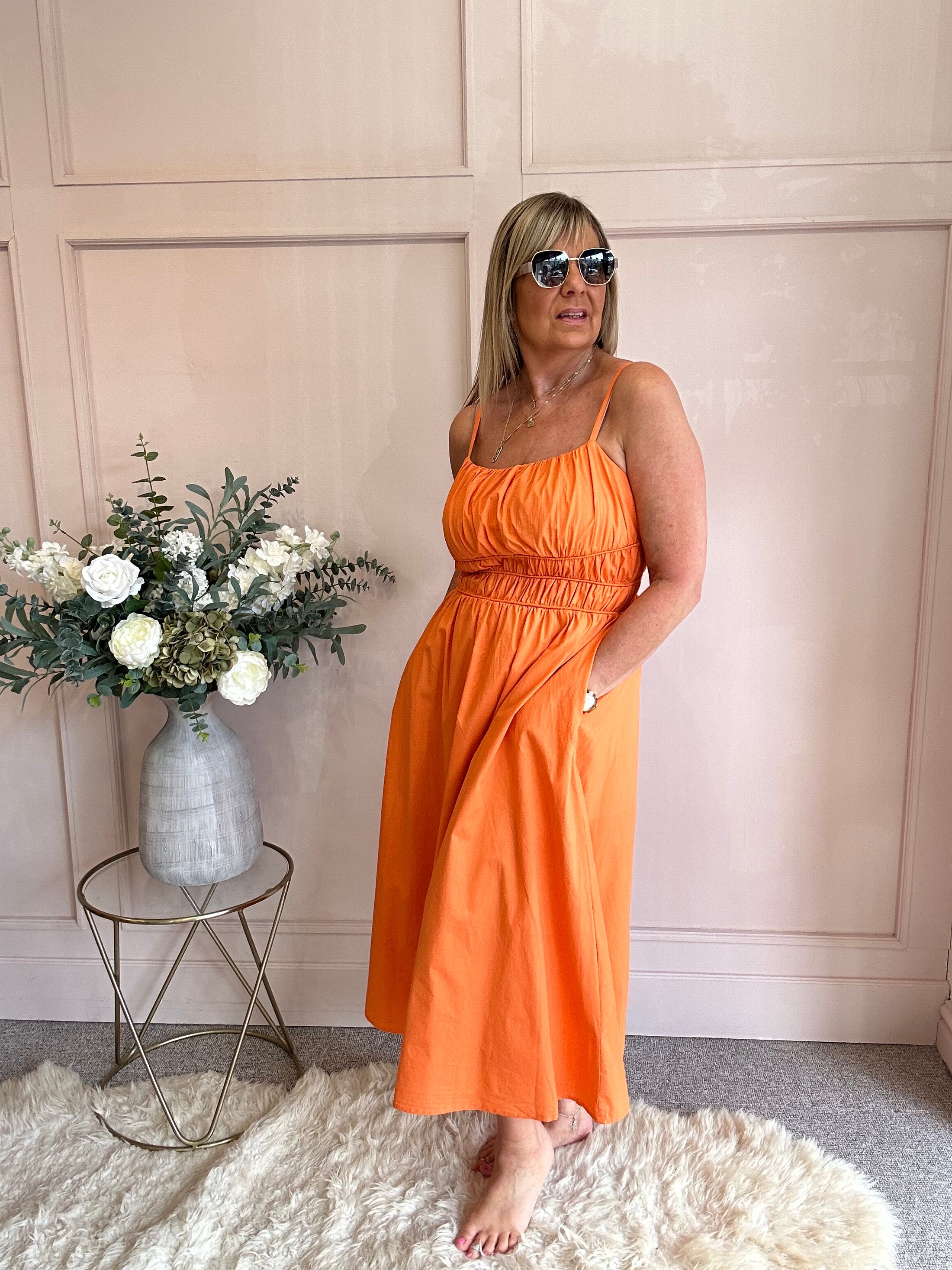 Midi Dress - Orange - Wardrobe By Simone