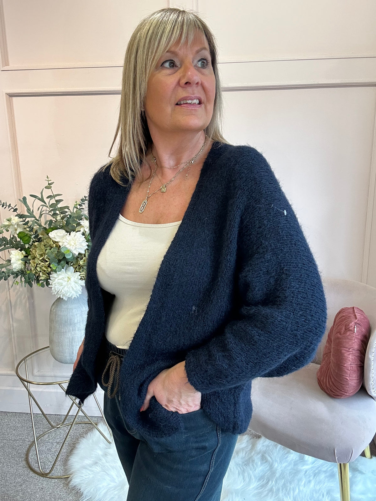 Soft Easy Cardigan - Navy