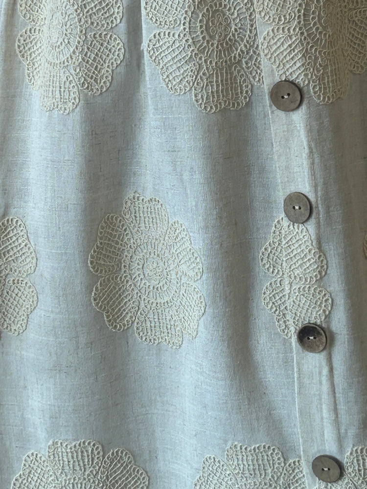 Textured Vest Top & Skirt Dress - Soft Cream