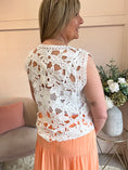Load image into Gallery viewer, Open Lace Sleeveless Top  - White - Wardrobe By Simone
