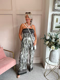 Load image into Gallery viewer, Zebra Vibe Bandeau Jumpsuit - Green/Cream - Wardrobe By Simone
