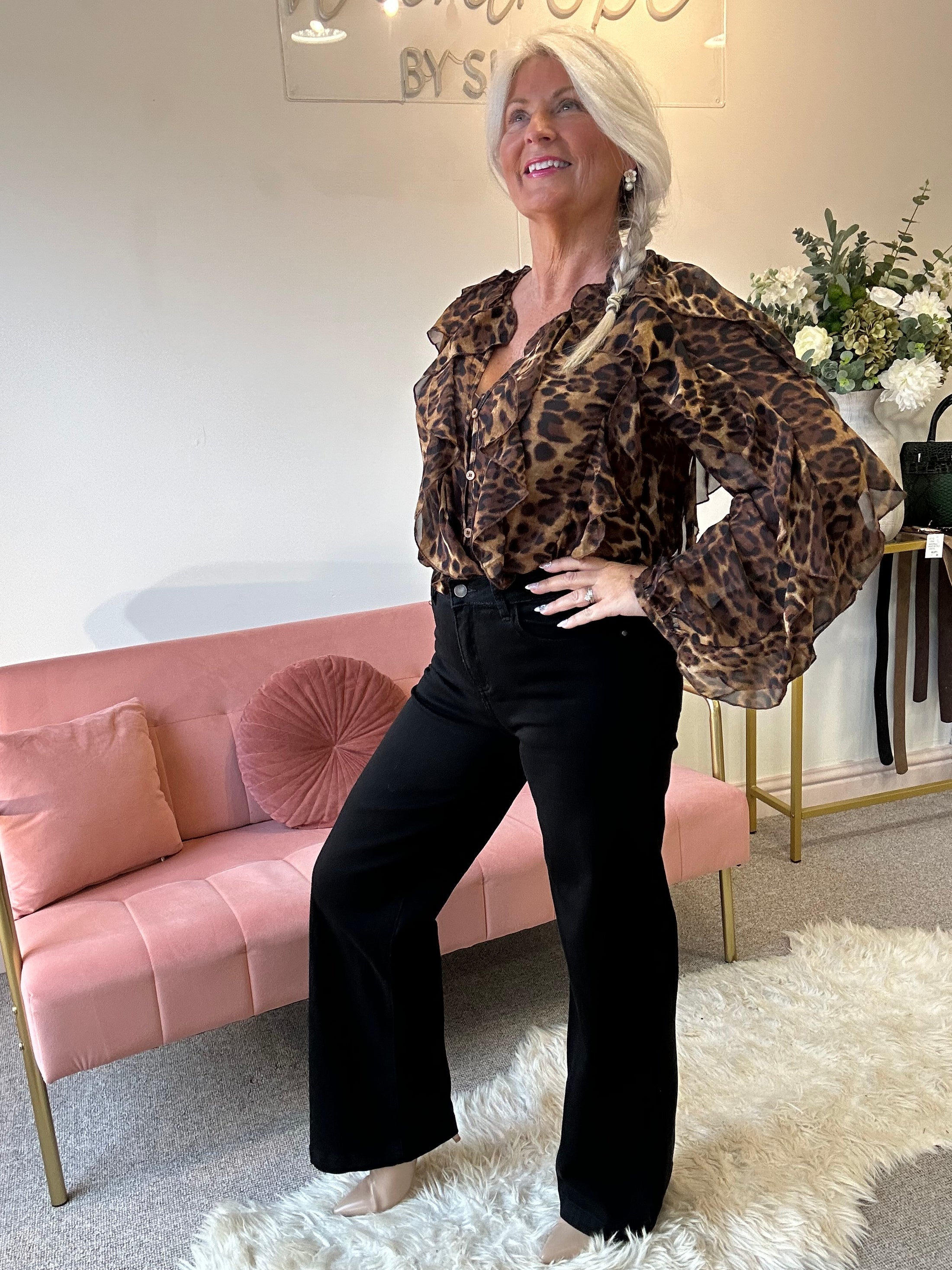 Frill Leopard Boho Top - Leopard - Wardrobe By Simone