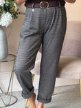 Load image into Gallery viewer, Belted Checked Pant - Black/Beige
