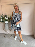 Load image into Gallery viewer, Sleeveless Midi Dress - Cream/Navy/Brown - Wardrobe By Simone
